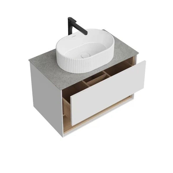 Тумба под раковину подвесная Kerama Marazzi Plaza Modern 80 см белая глянцевая PLB.M.80.1\WHT.V (детальная фотография), современная, hi-tech