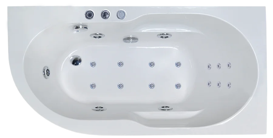 Ванна гидромассажная Royal Bath Azur De Luxe RB614201DL-L/R, 150 x 80 см, белая (детальная фотография), современныe, hi-tech
