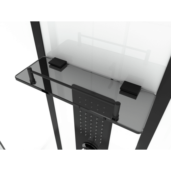 Душевая кабина Black&White Galaxy G8002 90x90 см профиль черный матовый 8002900 (детальная фотография), стеклянные, прозрачные