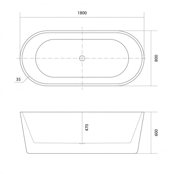 Ванна акриловая Акватек Ово 180х80 см отдельностоящая AQ-99880 (детальная фотография), акриловые