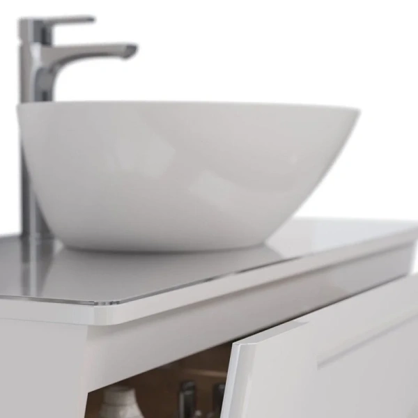 Тумба под раковину подвесная Lemark Miano 60 см белый глянец LM06M60T (детальная фотография), недорогo, комплект (набор)