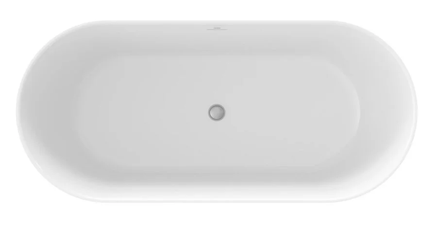Ванна акриловая Ravak Freedom O TEC CC61000000, 170 x 77 см, отдельностоящая, белая, слив-перелив хром (детальная фотография), современныe, hi-tech