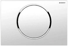 Клавиша смыва Geberit Sigma 10 белая/обод хром глянцевый