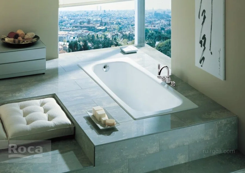 Чугунная ванна Roca Continental 7.2129.0.100.R 170 х 70 см (детальная фотография), 170х70