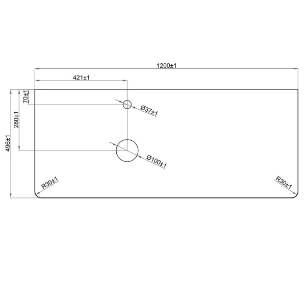 Столешница Misty Роял 120 см серая MA01-120 (детальная фотография), в наличии