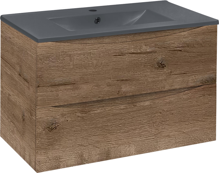 Тумба под раковину подвесная Vincea Mia 80,7 см V.Oak VMC-2MC800VO (детальная фотография), светло-коричневая