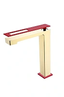 Смеситель для раковины Boheme Q золото/красный