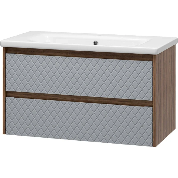 Тумба под раковину подвесная Brevita Chester 90 см с двумя выдвижными ящиками CHE-09090-49502Я (детальная фотография)