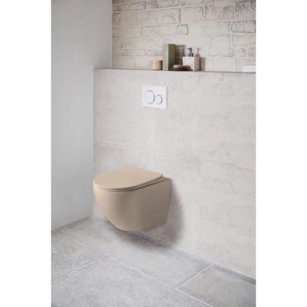 Унитаз подвесной Vincea Globo капучино матовый VT1-14SMC (детальная фотография), без бачка, со скрытым бачком