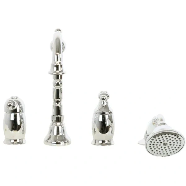 Смеситель для ванны Migliore Oxford хром 19125 (детальная фотография), классические, ретро, с элементами керамики, декорированные