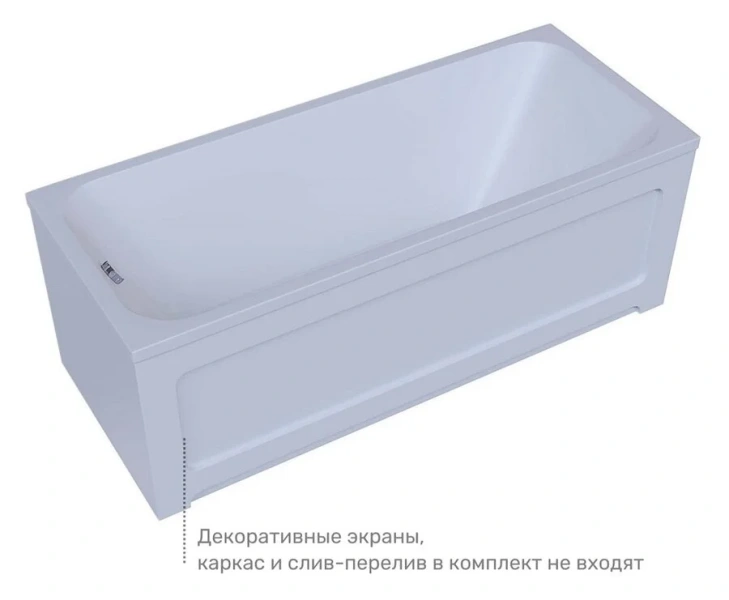 Ванна акриловая Акватек Мия 155х70 см белая MIY155-0000001 (детальная фотография), 155x70 см