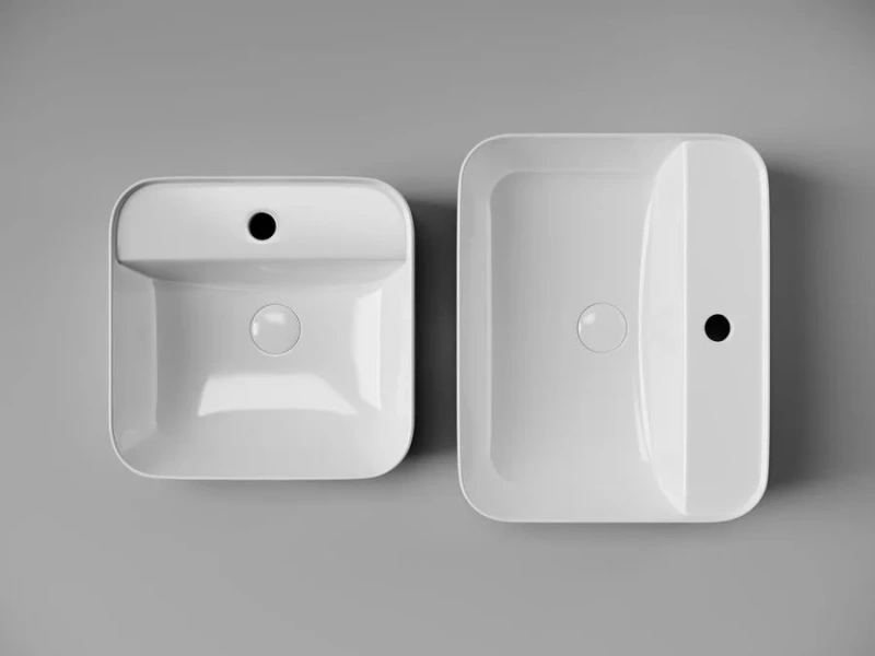 Раковина Ceramica Nova Element 39 см накладная CN5014 (детальная фотография), маленькие, в форме чаши, квадратная