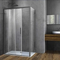 Душевой уголок Vincea Soft 110х90 см профиль вороненая сталь