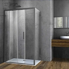 Душевой уголок Vincea Soft 110х90 см профиль вороненая сталь