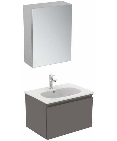 Тумба под раковину подвесная Ideal Standard Tesi 60 см серо-коричневый темный матовый T0046PU (детальная фотография), современная, hi-tech