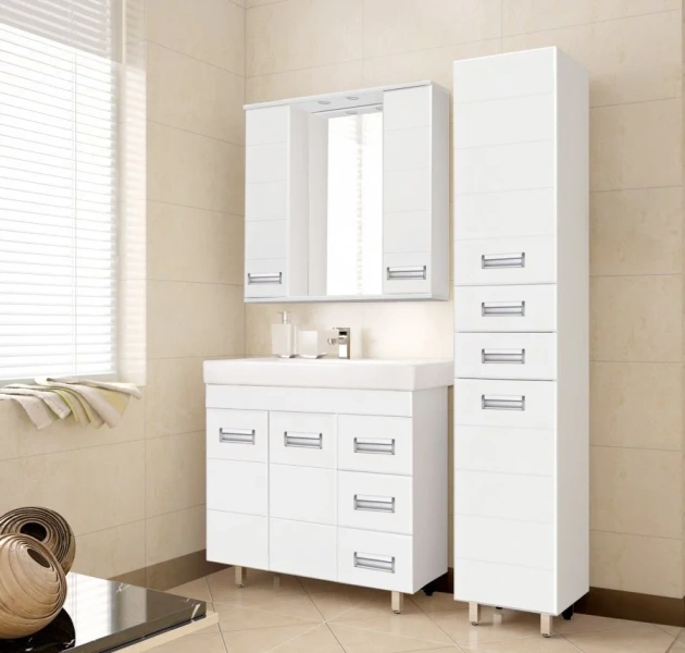 Тумба под раковину напольная Style Line Ирис 96 см белая ЛС-00000178 (детальная фотография) index_1