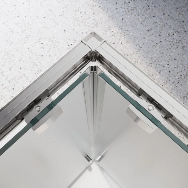Душевой уголок Belbagno Luce 90x90 см профиль хром стекло рифленое LUCE-A-2-90-P-Cr (детальная фотография), недорогие, стеклянные, угловые, без поддона