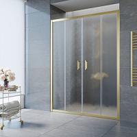 Душевая дверь профиль золотой стекло шиншилла Vegas-glass