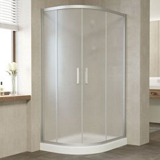 Душевой уголок профиль матовый хром стекло сатин Vegas-glass