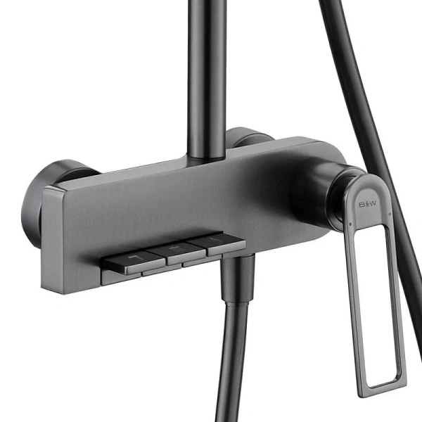 Душевая стойка Black&White Universe оружейная сталь 9900MG (детальная фотография) index_1
