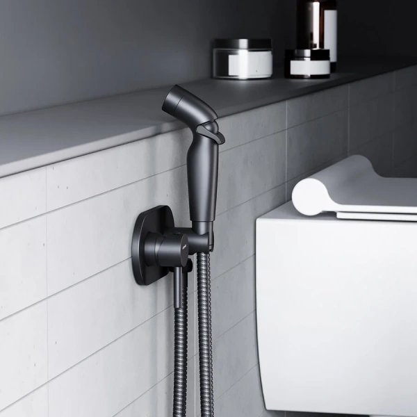 Гигиенический душ со смесителем Damixa Option черный 212000300 (детальная фотография), по запросу