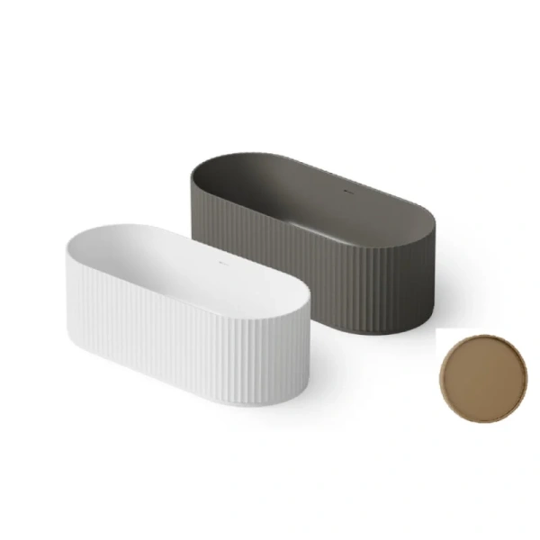 Ванна DEA Design Stripes DD8803 1700 1, 170 х 72 см, из искусственного камня, цвет dark camel matt (детальная фотография)