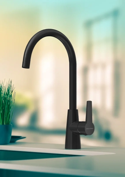 Смеситель для кухни Paulmark Holstein антрацит Ho212065-401 (детальная фотография), современные, hi-tech