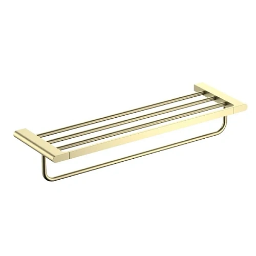 Полочка для ванной Timo Luiro с полотенцедержателем, золото матовое - фото 3