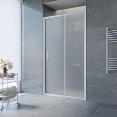 Душевая дверь профиль матовый хром стекло сатин Vegas-glass