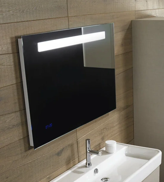 Зеркало с подсветкой Jacob Delafon Replay 120 см с часами EB1163-NF (детальная фотография), сенсорное