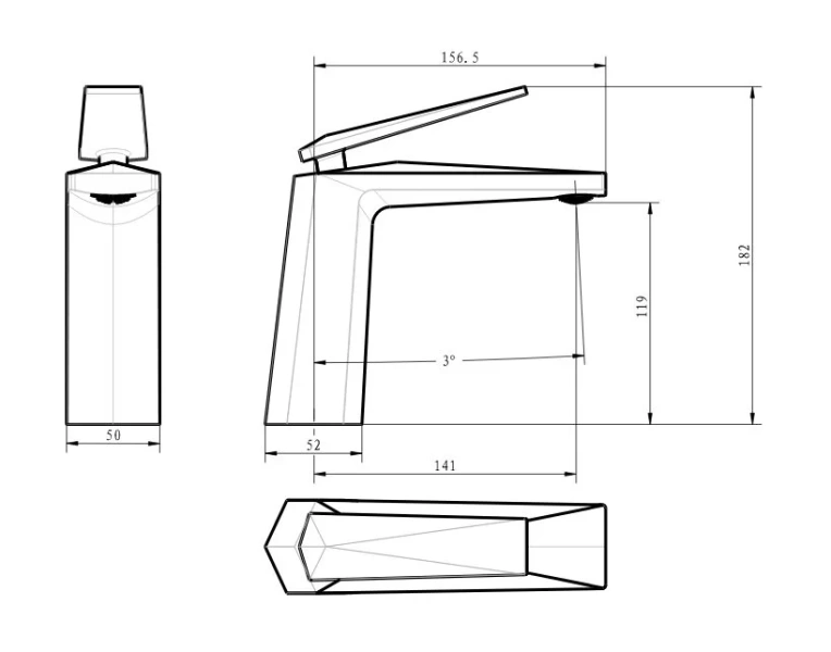 Смеситель для раковины Boheme Venturo белый/золото 381-w (детальная фотография), для раковины