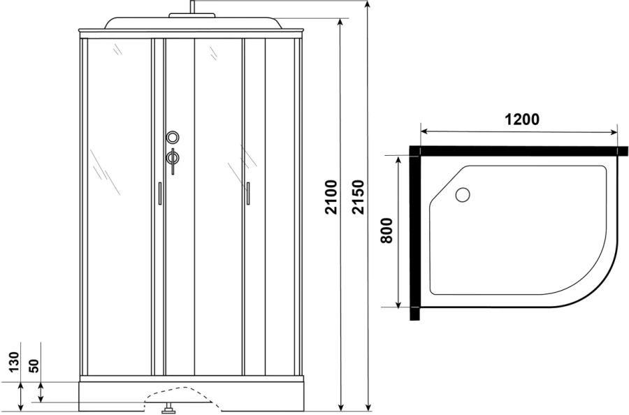 Душевая кабина Niagara Classic NG-3512-14 120x80 см низкий поддон (детальная фотография), 120х80