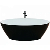 Ванна акриловая Frank F6123, 12526, 170 х 80 см, цвет белый/черный