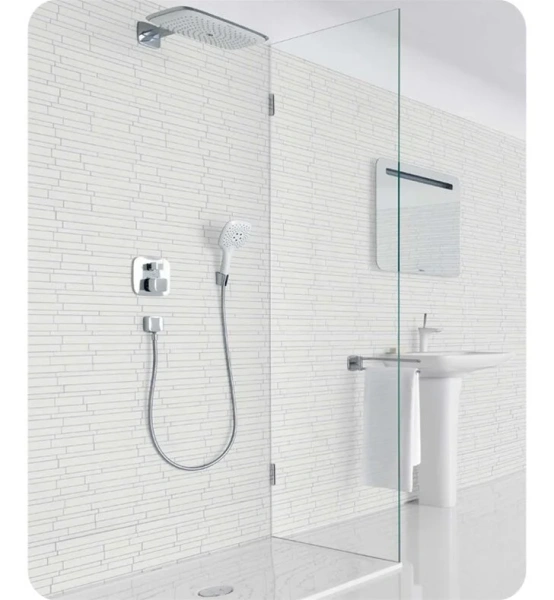 Лейка для душа Hansgrohe PuraVida хром-белый 28557400 (детальная фотография), хром, белые