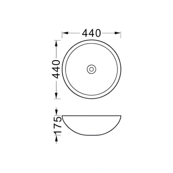 Раковина Акватек 44 см белая матовая AQ5354-MW (детальная фотография), современные, hi-tech