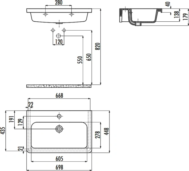 Раковина Creavit Ipek 70 см белая IP070-00CB00E-0000 (детальная фотография), современные, hi-tech