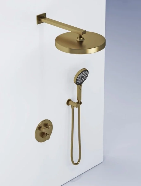 Душевой комплект Sancos Space брашированное золото SC3006BG (детальная фотография), душевые комплекты, наборы