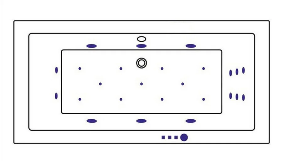 Ванна гидромассажная Whitecross Savia Duo Ultra, 170 х 80 см, увеличенная толщина акрила, усиленная армировка, белый/хром, 0103.170080.100.ULTRA.CR (детальная фотография), акриловые