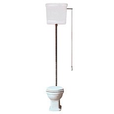 Унитаз с высоким бачком GSI Classic 8710, 8711 белый на высокой трубе