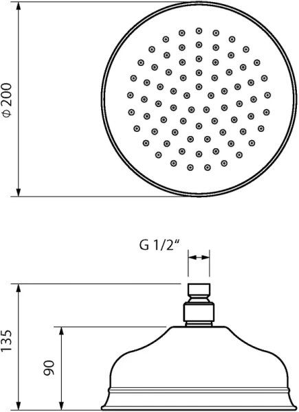 Верхний душ Migliore Roma золото 29677 (детальная фотография), золотые