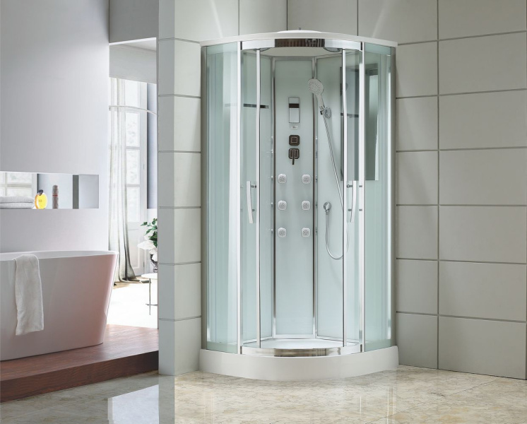 Душевая кабина Black&White Galaxy G5501 100x100 см профиль хром 5501100 (детальная фотография), со средним поддоном