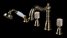 Смеситель для ванны Boheme Royal Cristal золото