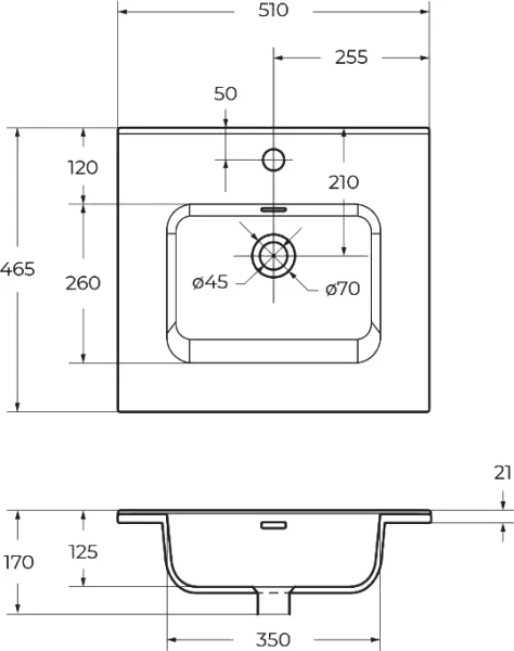 Раковина мебельная BelBagno 50 см керамическая BB500ETL (детальная фотография) index_1