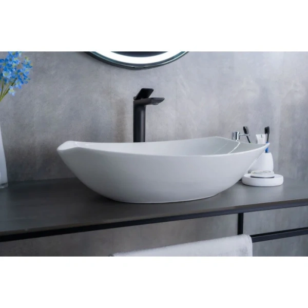 Раковина GID Creativo N9137 56 см белая 51177 (детальная фотография), одинарные, недорогие