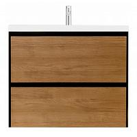 Тумба под раковину подвесная Velvex Klaufs 88 см черная/шатане