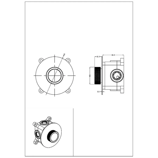 Смеситель для душа Boheme Tech 154-4-G, цвет золото (детальная фотография), для душа