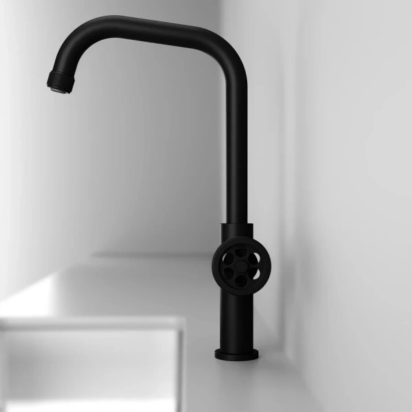 Смеситель для кухни IDDIS Grange с поворотным изливом (детальная фотография), черные, другие