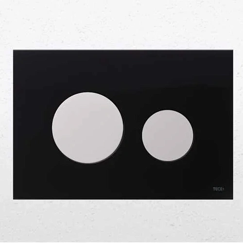 Клавиша смыва Tece TECEloop черное стекло, кнопки белые - фото 9