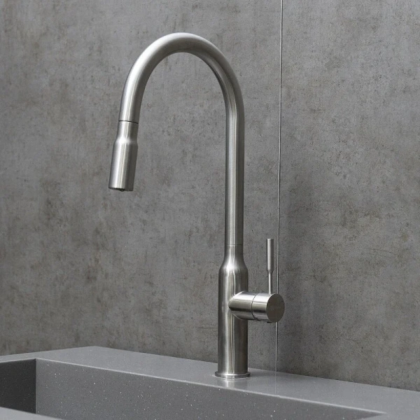 Смеситель для кухни Lemark Expert с вытягивающимся поворотным изливом LM5086S (детальная фотография), другие