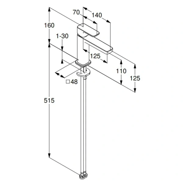 Смеситель для раковины Kludi Renon черный 422883975 (детальная фотография), для раковины